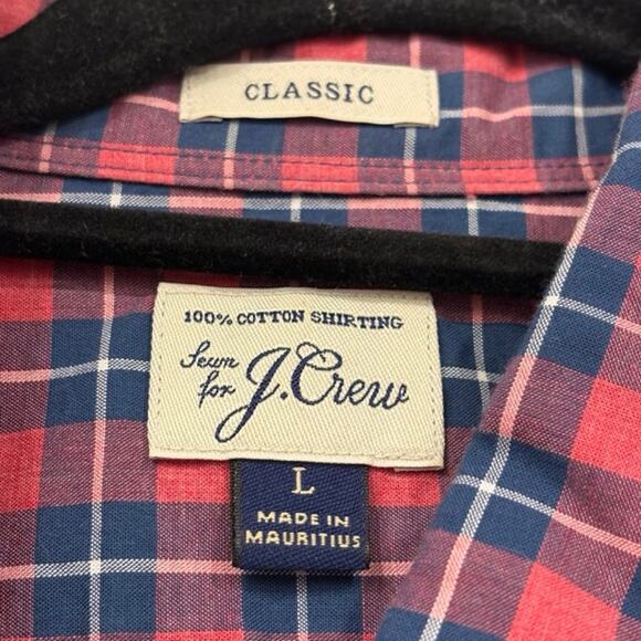 J Crew Classic Men's Plaid Button Down Shirt Large Cotton Long Sleeve - Picture 3 of 8